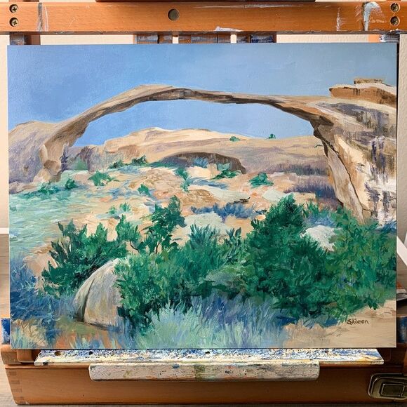 Original Oil Painting Landscape Arch National Park Southwest Art 11x14 Signed - Picture 2 of 6